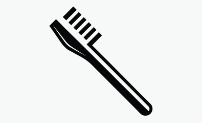 Toothbrush silhouette icon, Brushing teeth vector, Tooth hygiene illustration