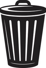 Trash Can Silhouette Vector | Waste Bin Black Vector Art Illustration for Clean Design Concepts