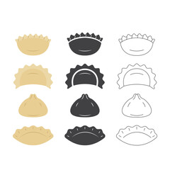 Dumpling Icon Set Vector Design.