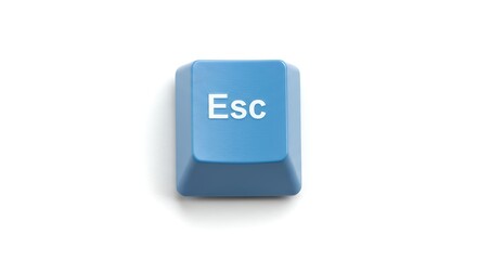 Blue Escape Key on White Background