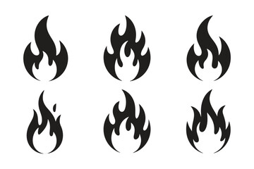 Collection of flame fire bonfire vector graphics