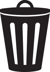 Trash Can Silhouette Vector | Waste Bin Black Vector Art Illustration for Clean Design Concepts