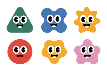 Cute cartoon shapes vector illustration design