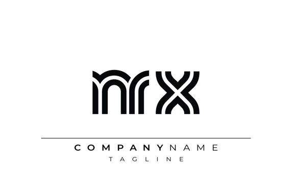 NRX Creative Unique Modern Letter Logo Design. Stylized logo featuring a unique letter design, presenting abstract minimalist aesthetics and modern appeal.