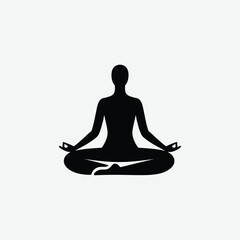 Minimalist Yoga and Meditation Pose Silhouettes - Black Vector Designs