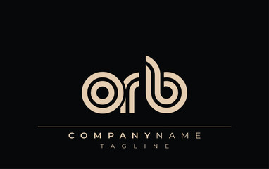ORB Creative Unique Modern Letter Logo Design. Stylized logo featuring a unique letter design, presenting abstract minimalist aesthetics and modern appeal.
