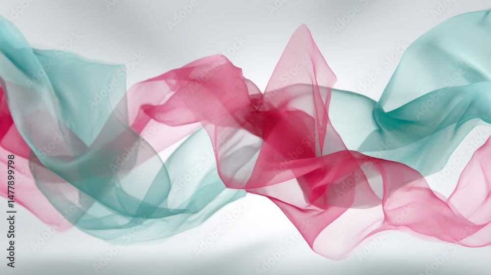 Poster Vivid colors swirl together in dynamic patterns, creating an abstract display of turquoise and coral hues perfect for artistic design projects and backdrops