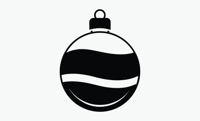 Christmas bauble silhouette, Holiday ornament icon, Festive ball vector