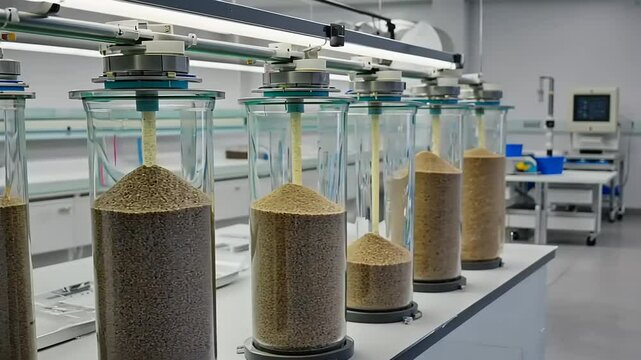 Laboratory Sand Analysis: Precise Measurement of Grain Size Distribution in Cylinders