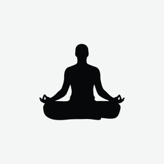 Minimalist Yoga and Meditation Pose Silhouettes - Black Vector Designs