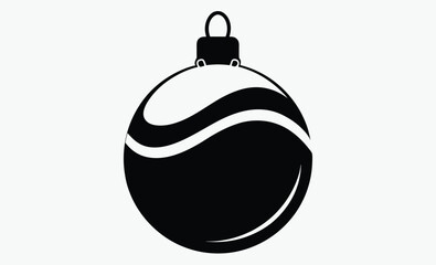 Christmas bauble silhouette, Holiday ornament icon, Festive ball vector