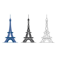 Eiffel Tower Icon Set Vector Design.