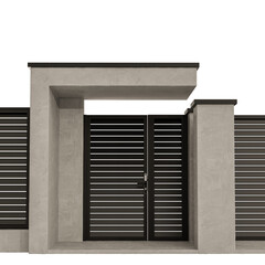 A black gate with a silver lock