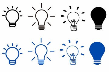 Lightbulb Icon Set, icons of bulbs, set of bulbs, bulbs, light bulb, bulbs icons, Bulb lamp icon, Electric lamp, light, innovation. Idea light bulb icon vector illustration