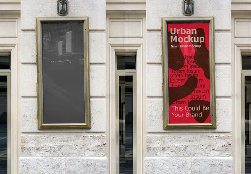 Mockup frame for an OOH advertisement in Barcelona.