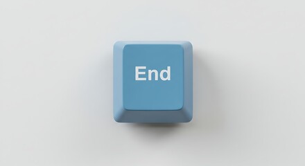 End Key on a Blue Computer Keyboard