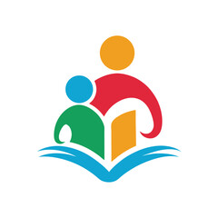 Parent Child Learning Book Logo for Education Centers