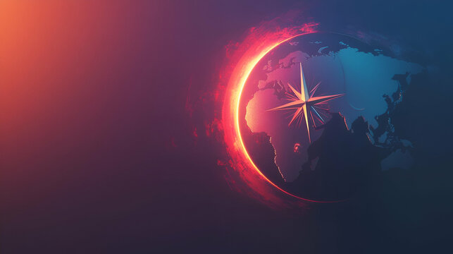 Glowing Earth Globe with Compass Navigation