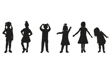 silhouette of children silhouette of boy and girl