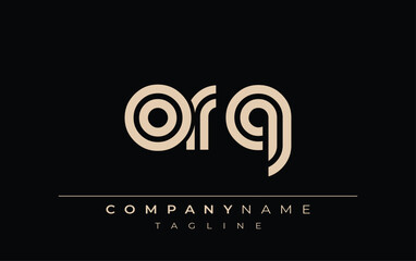 ORQ Creative Unique Modern Letter Logo Design. Stylized logo featuring a unique letter design, presenting abstract minimalist aesthetics and modern appeal.