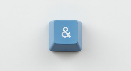 Fototapeta premium Close-up of a Blue Keyboard Key with Ampersand Symbol