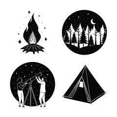 Solo Camper Watching Northern Lights from Tent