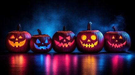 Spooky jack-o'-lanterns glow in the dark (1)