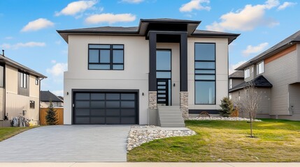 Modern Residential House with Clean Lines and Stylish Architecture