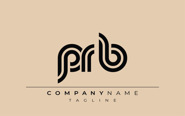 PRB Creative Unique Modern Letter Logo Design. Stylized logo featuring a unique letter design, presenting abstract minimalist aesthetics and modern appeal.