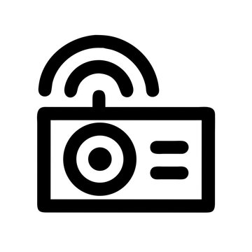 Radio Receiver Icon Representing Audio Broadcast Transmission