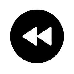 Rewind Button Circle Icon for Media Playback Control