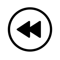 Rewind Button Circle Icon Representing Playback Control Function