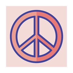 Colorful stylized peace symbol vector illustration representing global peace and harmony concepts.
