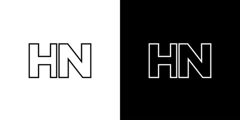 Obraz premium Letter H and N, HN logo design template. Minimal monogram initial based logotype.