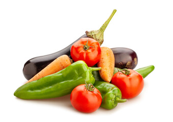 vegetable mix path isolated on white