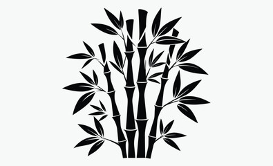 Bamboo vector silhouette, Bamboo stalk illustration, Bamboo plant icon