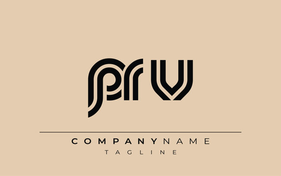 PRV Creative Unique Modern Letter Logo Design. Stylized logo featuring a unique letter design, presenting abstract minimalist aesthetics and modern appeal.
