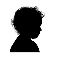 Silhouette of a boy’s face, isolated, side view – vector illustration