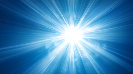 Fototapeta premium Blue light burst background bright sun rays abstract design wallpaper energy sky celestial glow effect 100