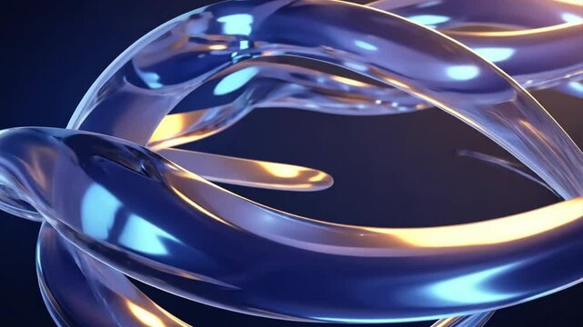 A close-up of an abstract metallic structure in motion, inspired by biomorphic shapes and futuristic elegance. Ideal for digital backdrops or conceptual art scenes. Blue background