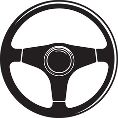Steering Wheel Silhouette Black Vector | Car Drive Icon Clipart Design