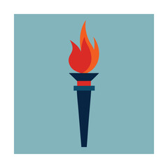 Simple vector illustration of a flaming torch symbol representing inspiration and freedom