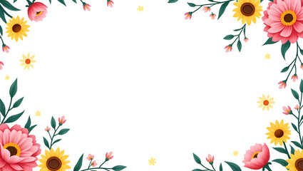 Fototapeta premium frame with flowers