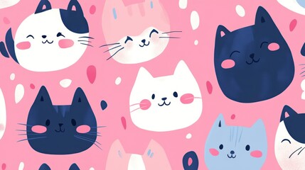 Cute cartoon cats pattern (2)