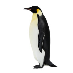 Fototapeta premium Emperor Penguin Profile View Against Black Background