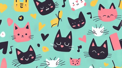 Cute cat faces pattern (18)