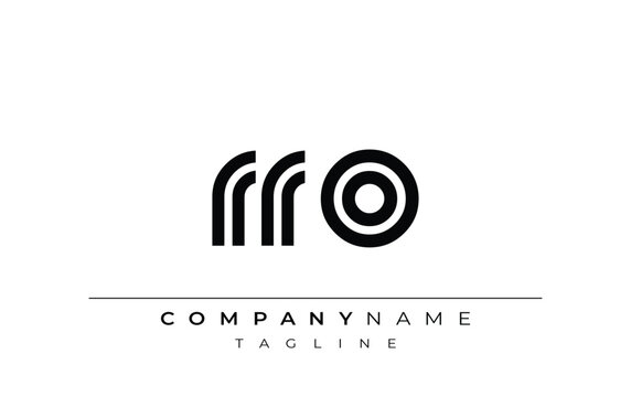 RRO Creative Unique Modern Letter Logo Design. Stylized logo featuring a unique letter design, presenting abstract minimalist aesthetics and modern appeal.