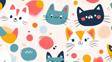 Cute cat faces pattern (32)