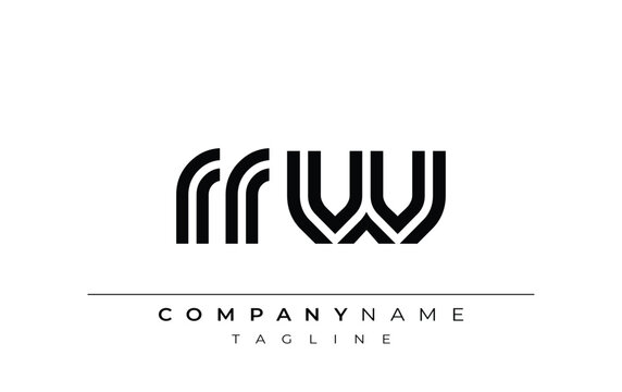 RRW Creative Unique Modern Letter Logo Design. Stylized logo featuring a unique letter design, presenting abstract minimalist aesthetics and modern appeal.