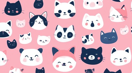 Cute cat faces pattern (35)
